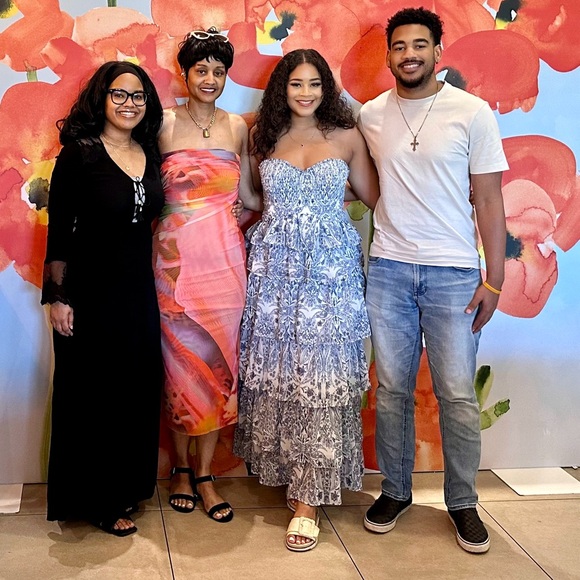 Zara strapless printed tulle dress - Picture 3 of 3